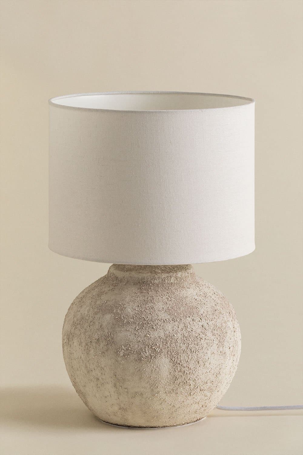 Aloia linnen en terracotta tafellamp, galerij beeld 3