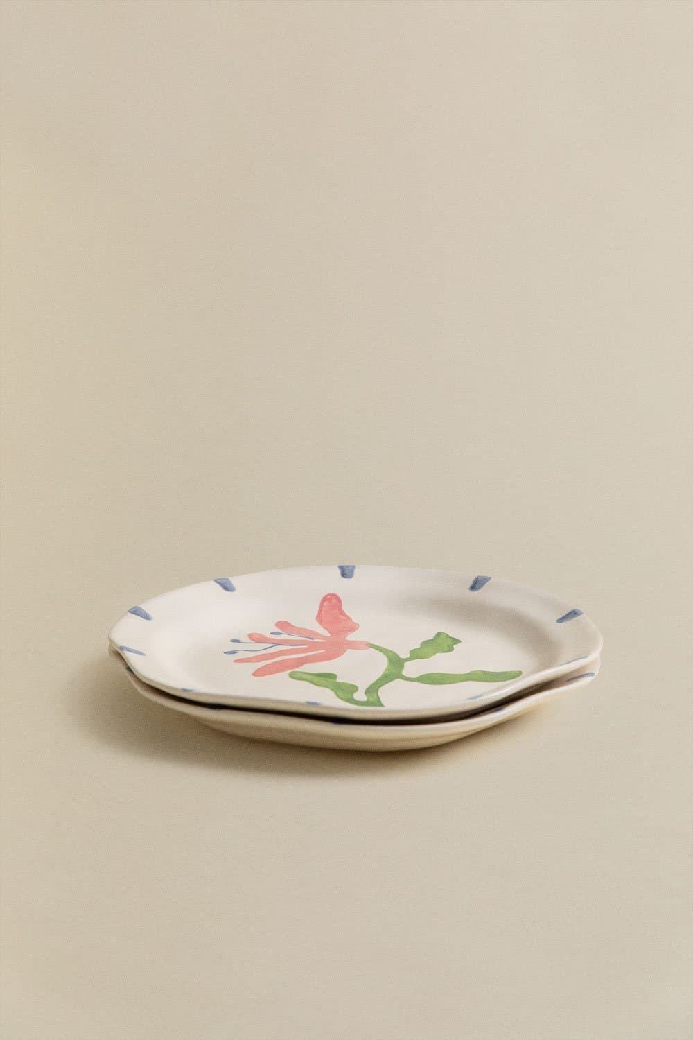 Set van 2 Marneda-steengoed dinerborden, galerij beeld 4