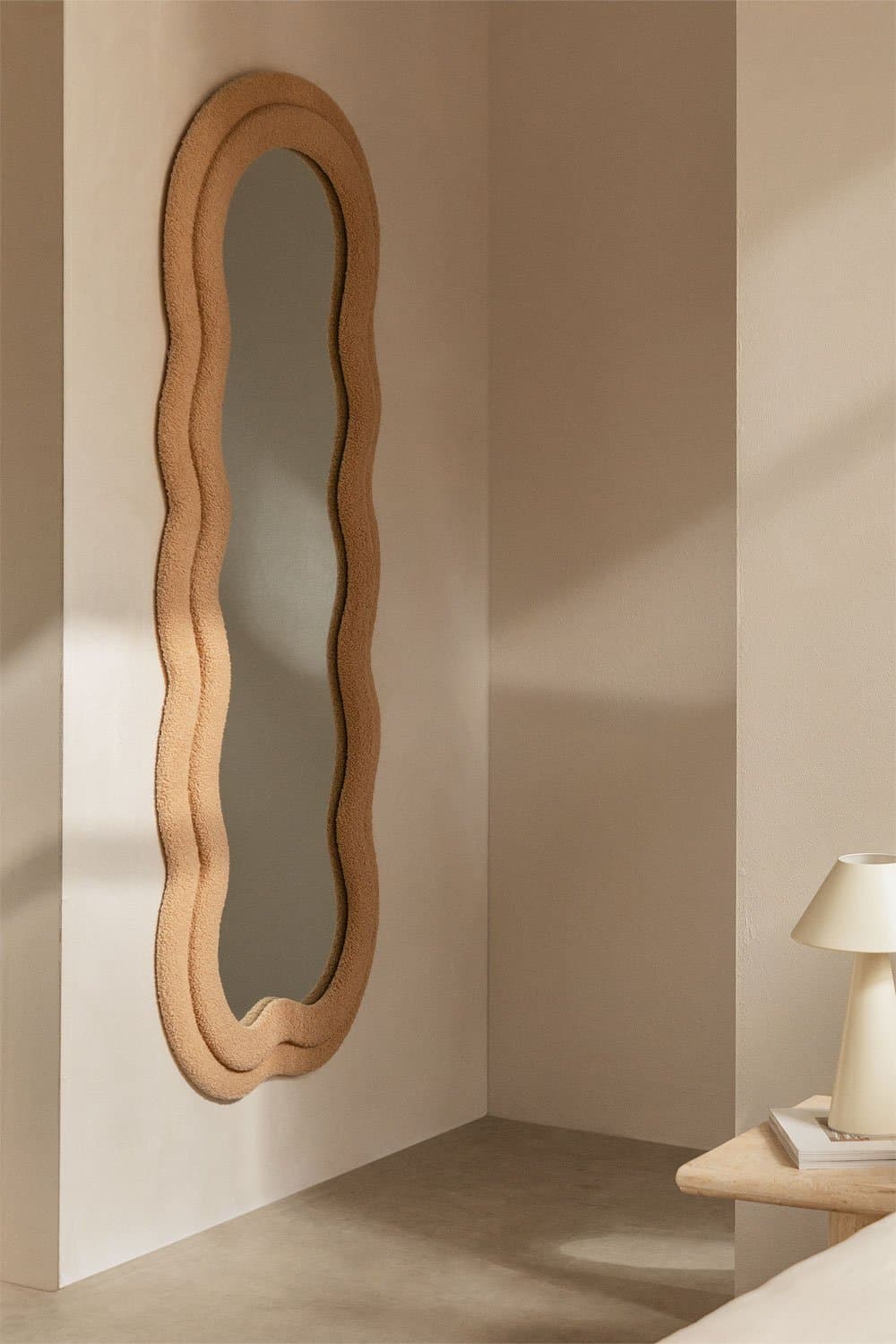 Wandspiegel 60x160 cm gestoffeerd Evelyn, galerij beeld 1