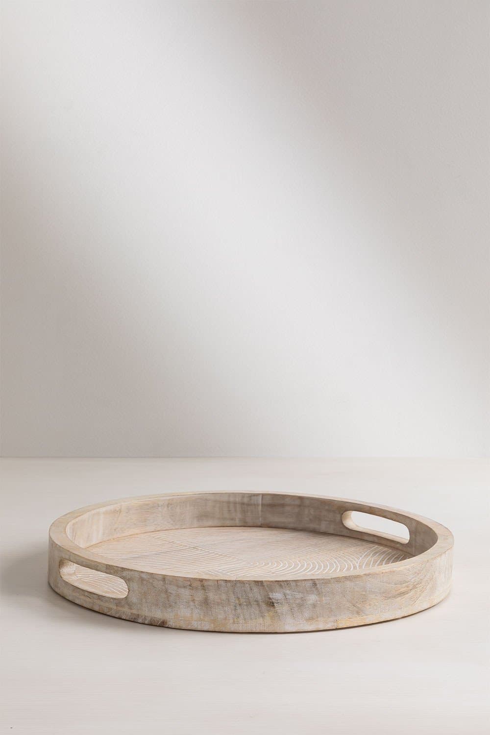 Decoratief dienblad in mangohout (Ø38 cm) Diborna, galerij beeld 3