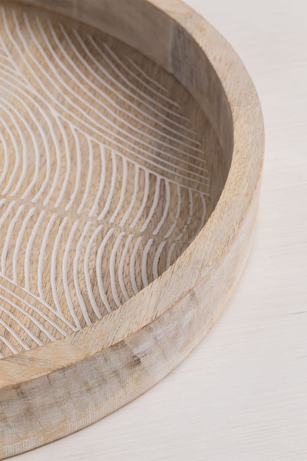 Decoratief dienblad in mangohout (Ø38 cm) Diborna, galerij beeld 4