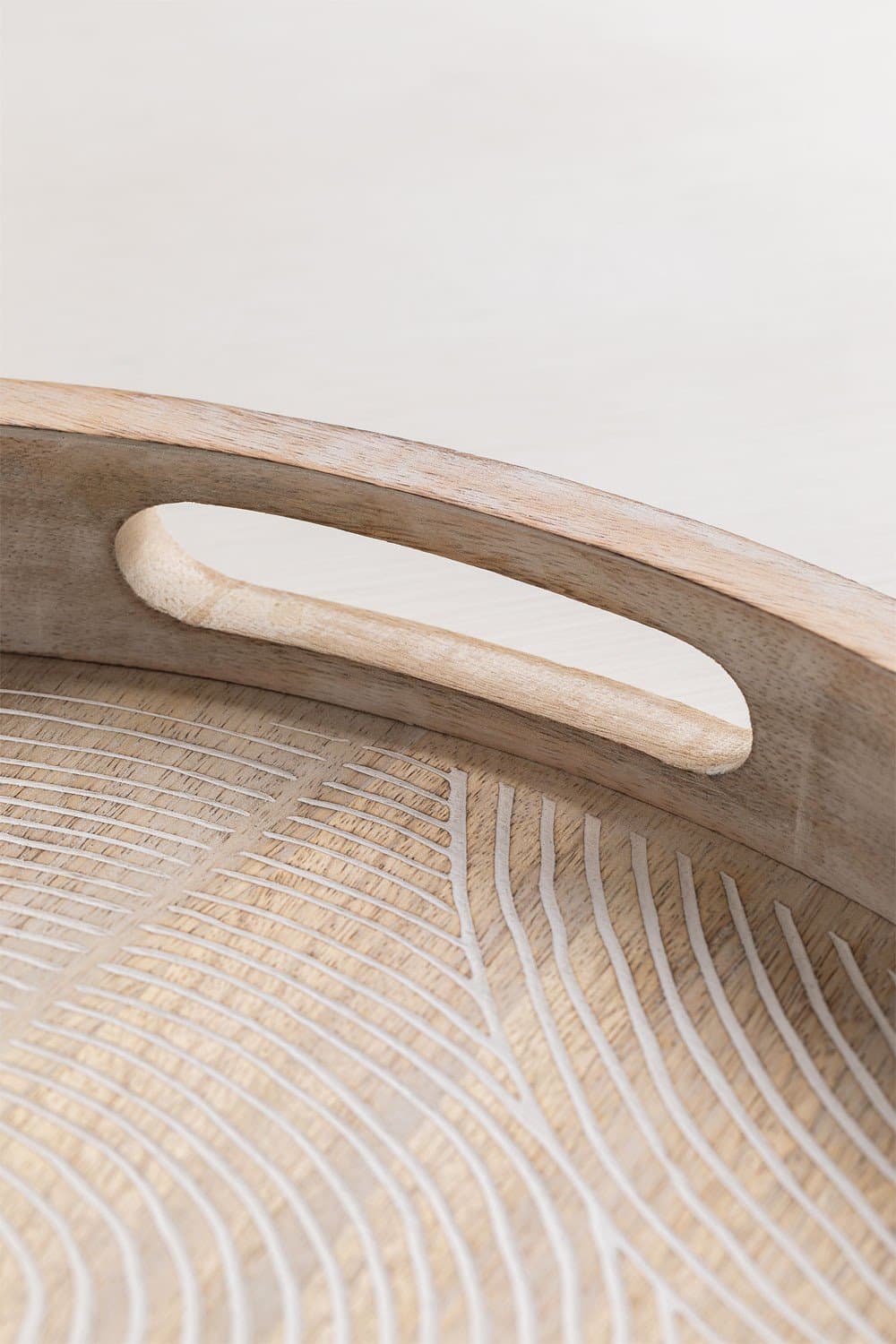 Decoratief dienblad in mangohout (Ø38 cm) Diborna, galerij beeld 5