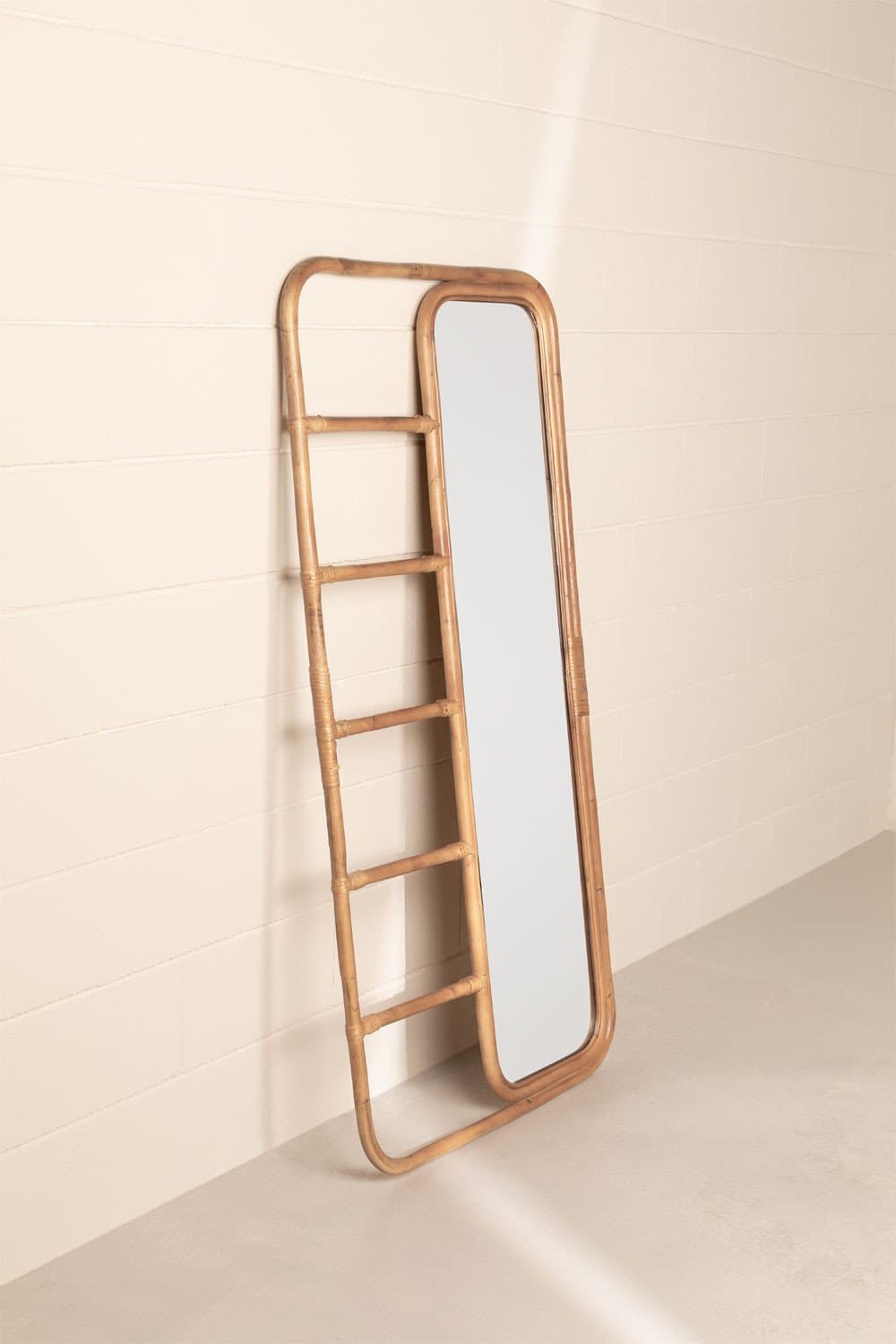 Rechthoekige bamboe vloerspiegel met hanger (153x78.5 cm) Marcus, galerij beeld 3