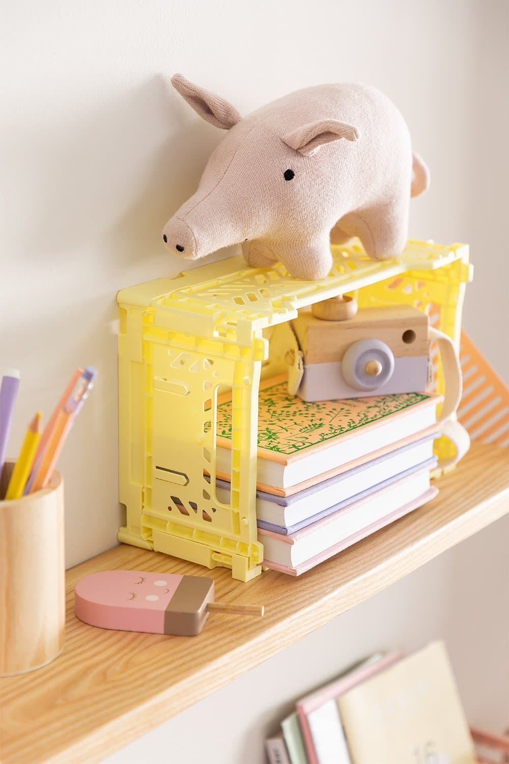 Set van 2 opvouwbare en stapelbare plastic dozen Doli , galerij beeld 7