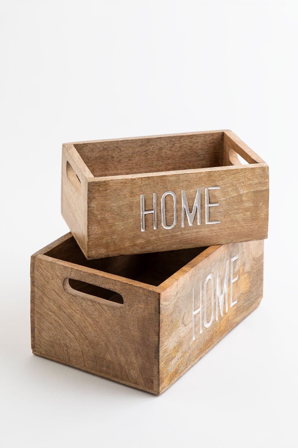 Set van 2 Evelia mangohouten opbergdozen , galerij beeld 2