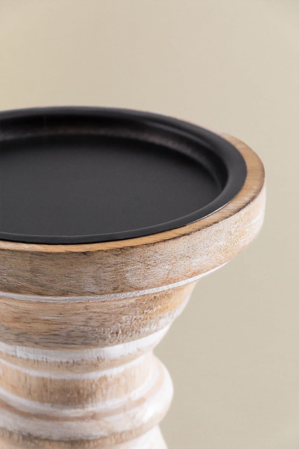 Set van 2 Biny kandelaars van mangohout , galerij beeld 4