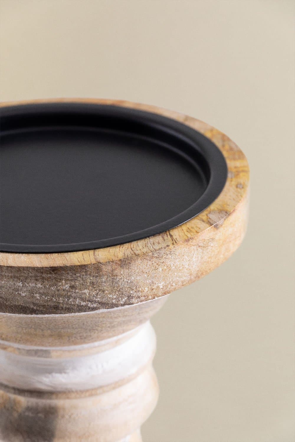 Set van 2 Biny kandelaars van mangohout , galerij beeld 8