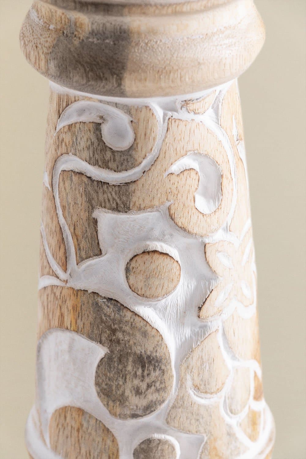 Set van 2 Biny kandelaars van mangohout , galerij beeld 9