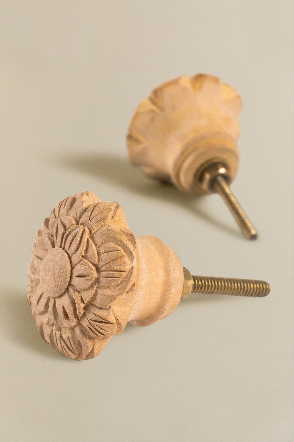 Set van 2 Greta houten handgrepen, galerij beeld 2