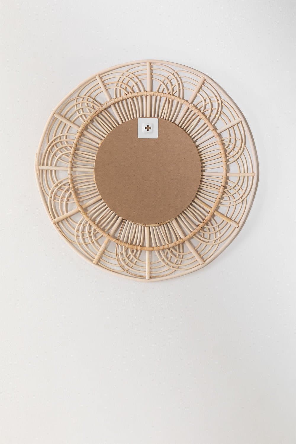 Ronde Rotan Wandspiegel (Ø60 cm) Corent, galerij beeld 5