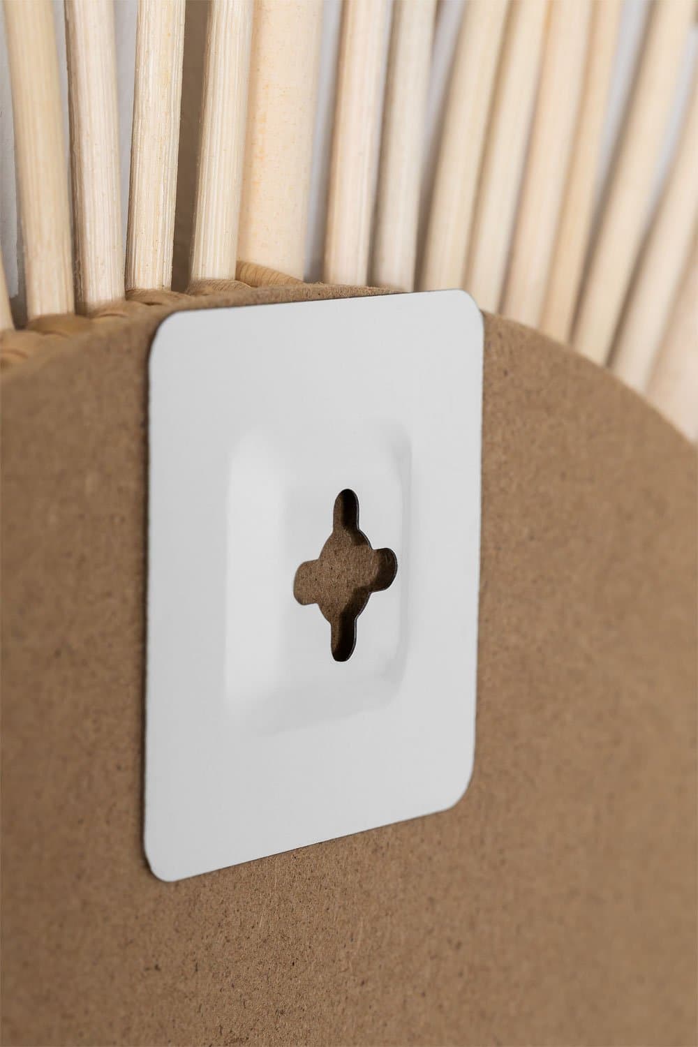 Ronde Rotan Wandspiegel (Ø60 cm) Corent, galerij beeld 6