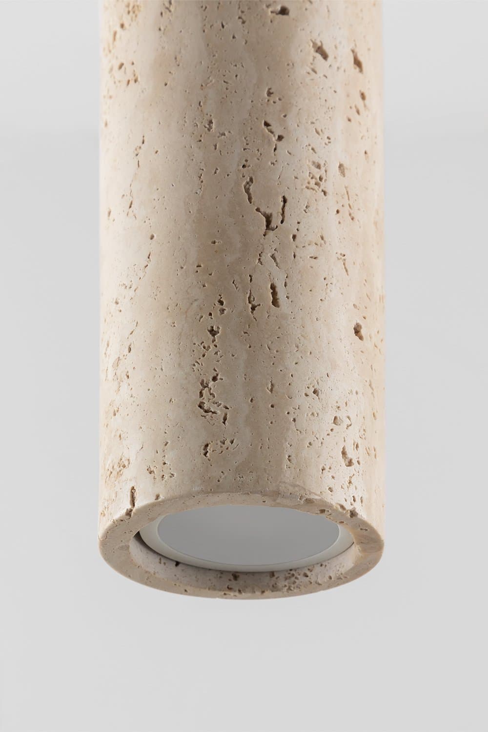 Plafondlamp van travertijn en hout (Ø6,5 cm) Davise, galerij beeld 4