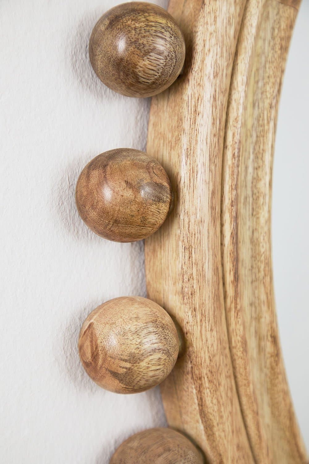 Ronde mangohouten wandspiegel (Ø80 cm) Joey, galerij beeld 4