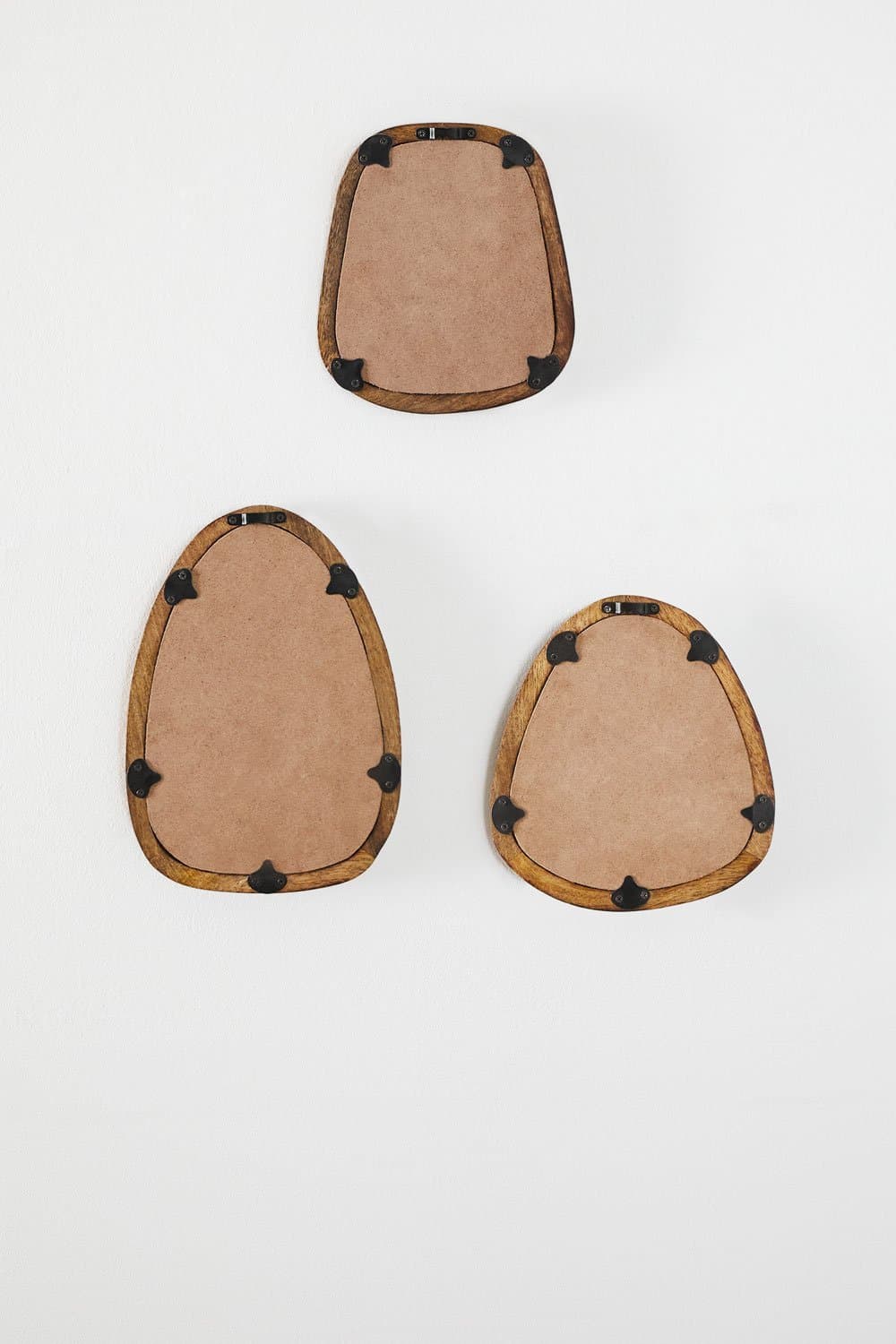Set van 3 mangohouten wandspiegels Gabael Design, galerij beeld 5