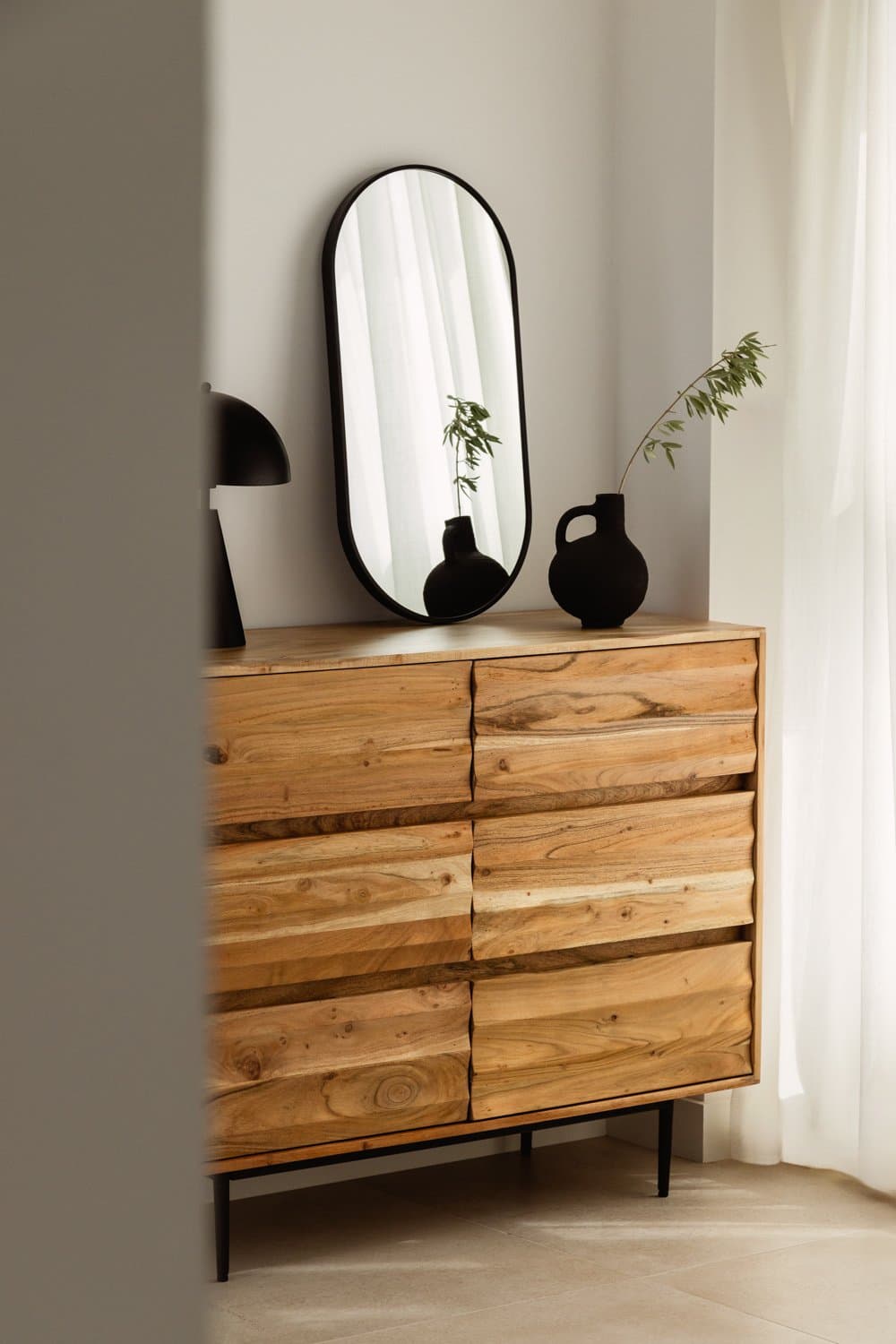 Ovale aluminium wandspiegel (35x70 cm) Elbert , galerij beeld 1