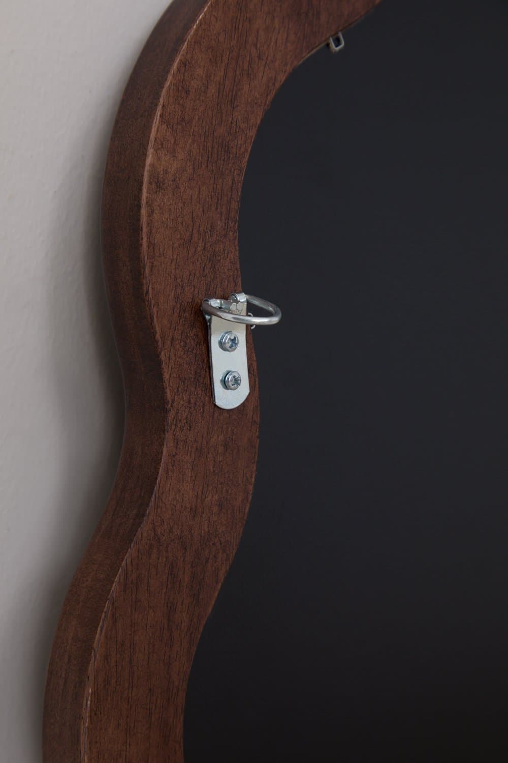 Ronde eikenhouten wandspiegel (Ø80 cm) Luesia, galerij beeld 6