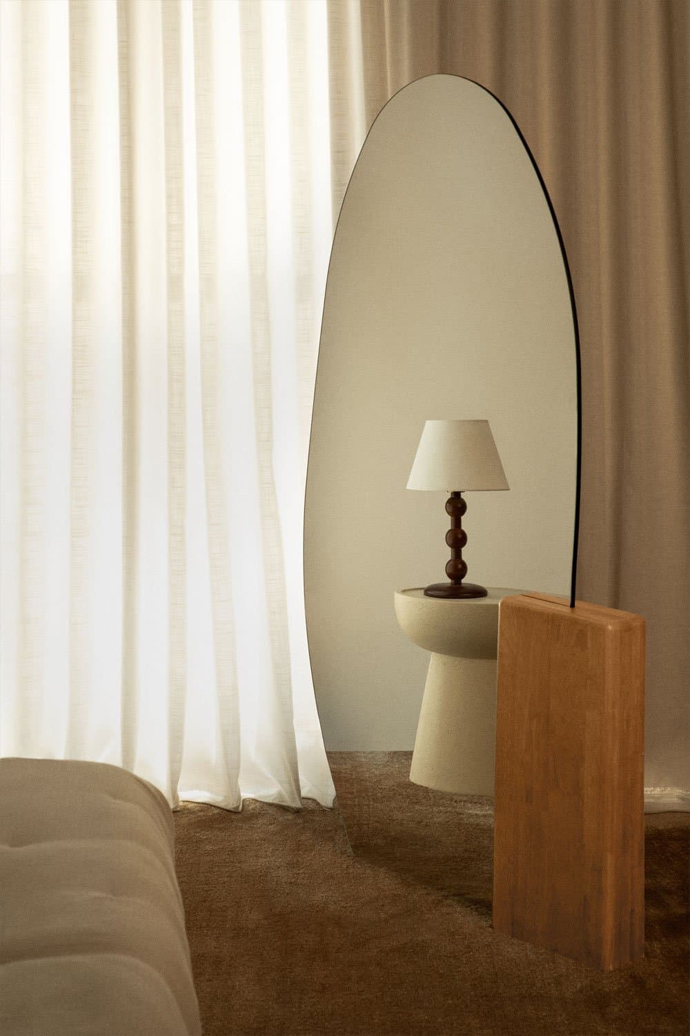 Staande spiegel in eikenhout (80x160 cm) Eriste , galerij beeld 1