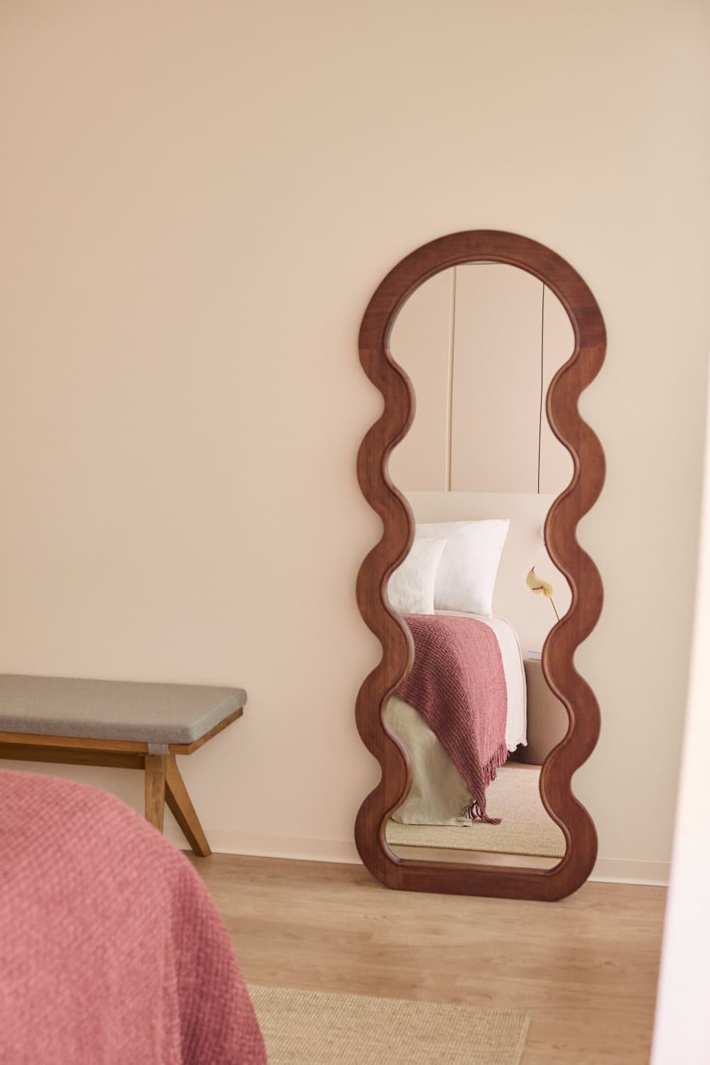 Wandspiegel 60x160 cm in grenenhout Landoi, galerij beeld 2