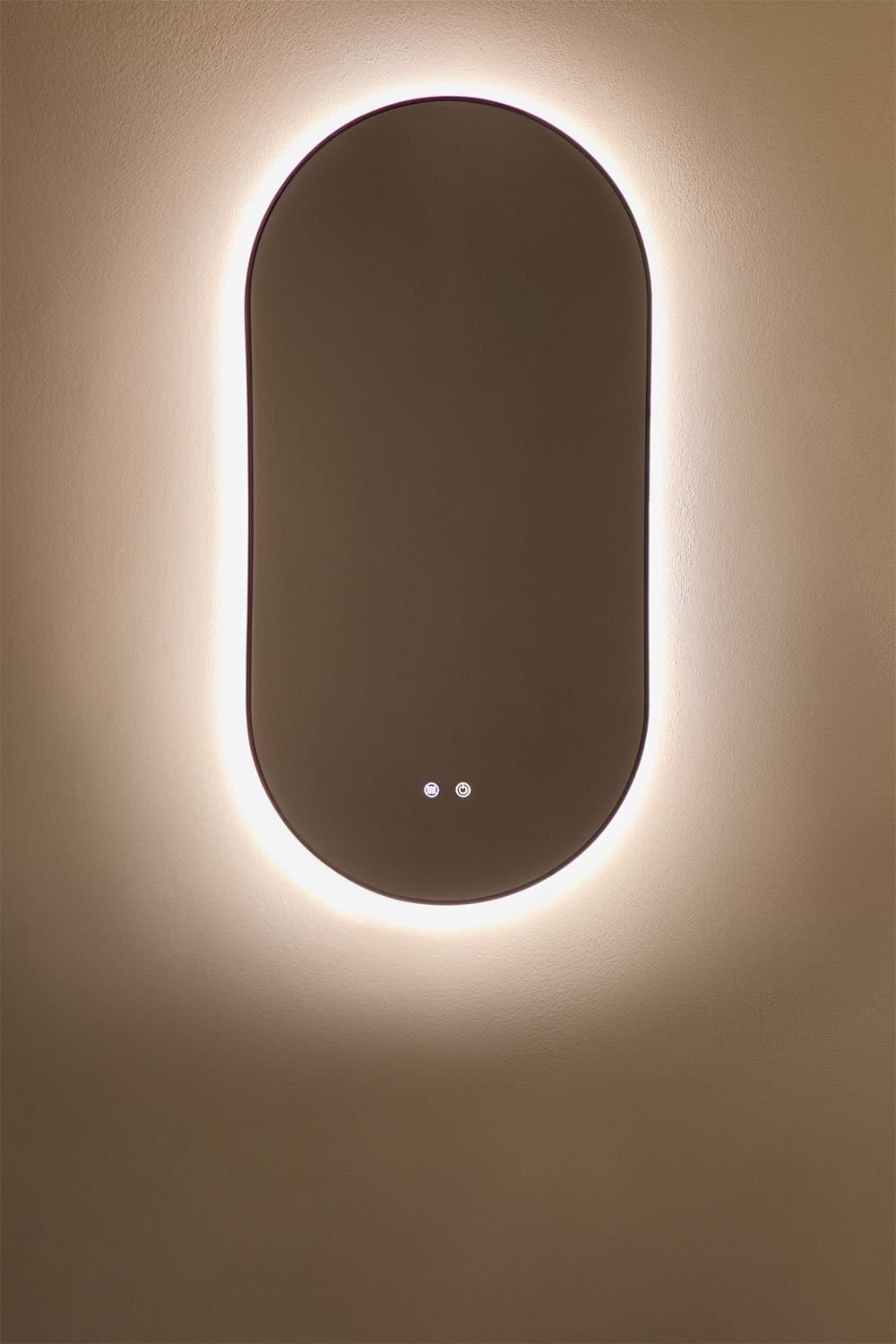 Ovale badkamerwandspiegel met LED-licht en anti-condens (50x100 cm) Asteiro, galerij beeld 4