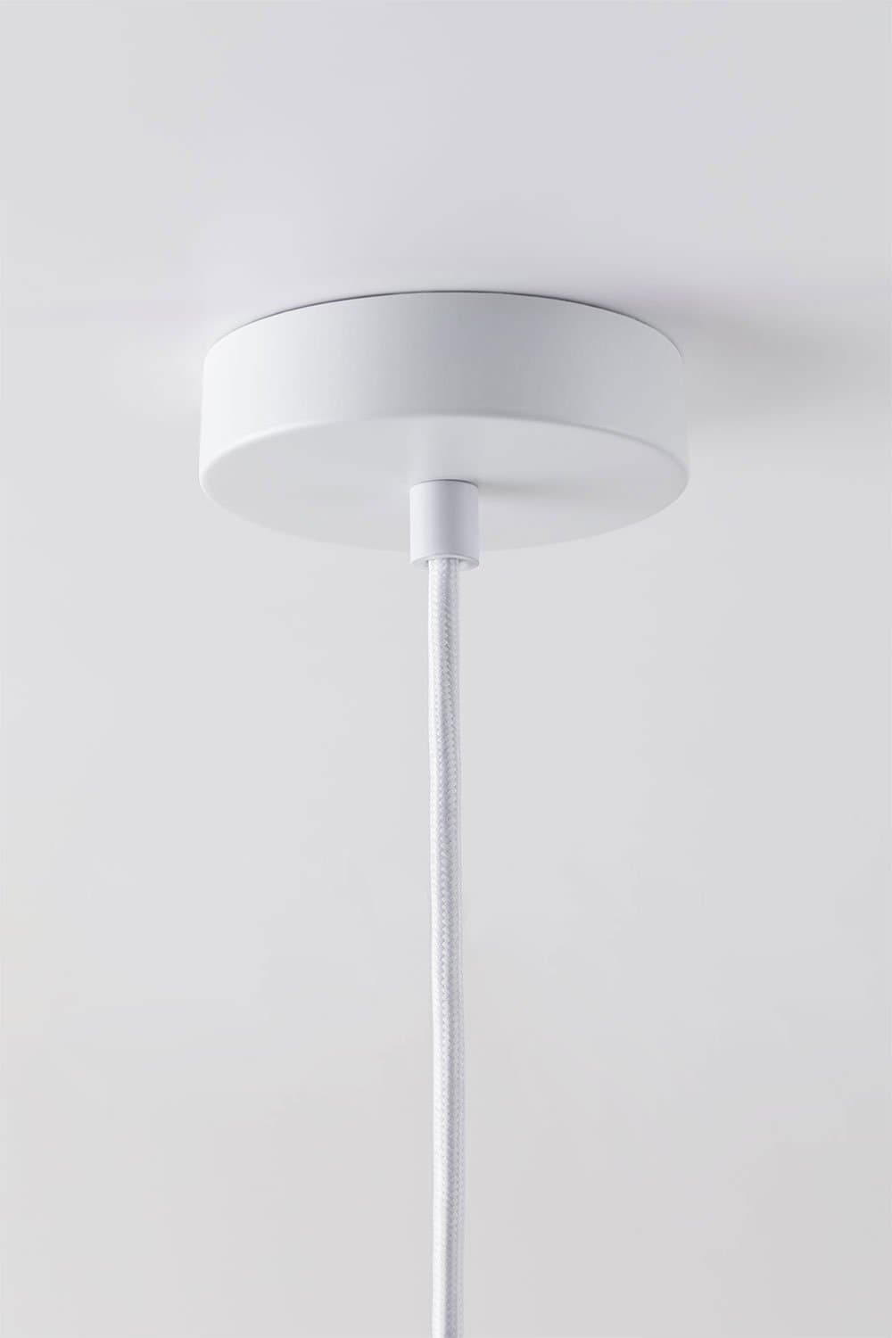 Plafondlamp van crèmekleurig beige linnen en katoen Ø75 cm Benavid, galerij beeld 8