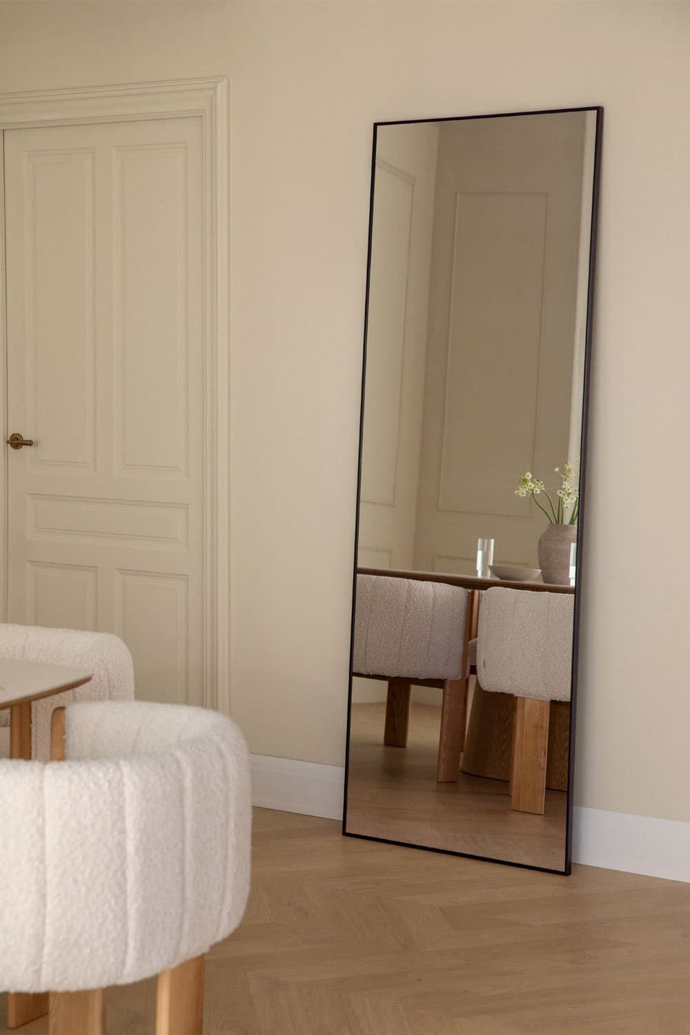 Rechthoekige wandspiegel 70x200 cm in aluminium Mirjam, galerij beeld 1