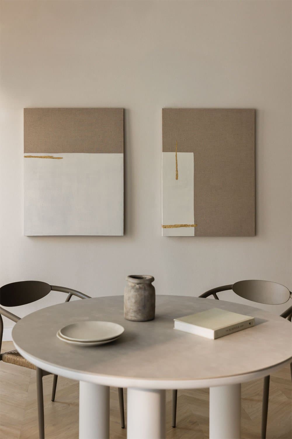 Handgeschilderd decoratief schilderij op linnen met gipsreliëf (80x100 cm) Mivara, galerij beeld 7