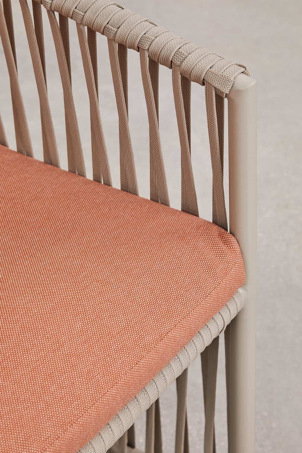 Sophie tuinstoel met armleuningen in aluminium en gevlochten touw, galerij beeld 6