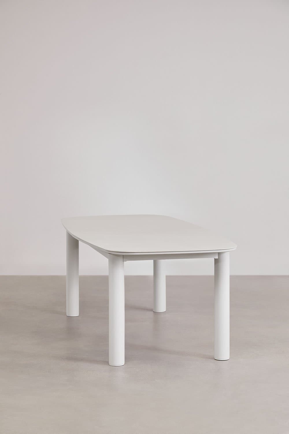 Rechthoekige tuintafel 220-280x100 cm uitschuifbaar in keramiek en aluminium Zinti, galerij beeld 4