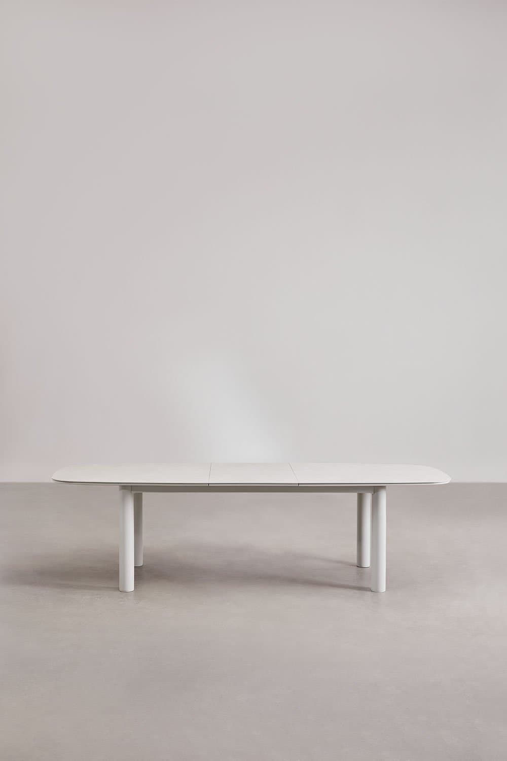 Rechthoekige tuintafel 220-280x100 cm uitschuifbaar in keramiek en aluminium Zinti, galerij beeld 5