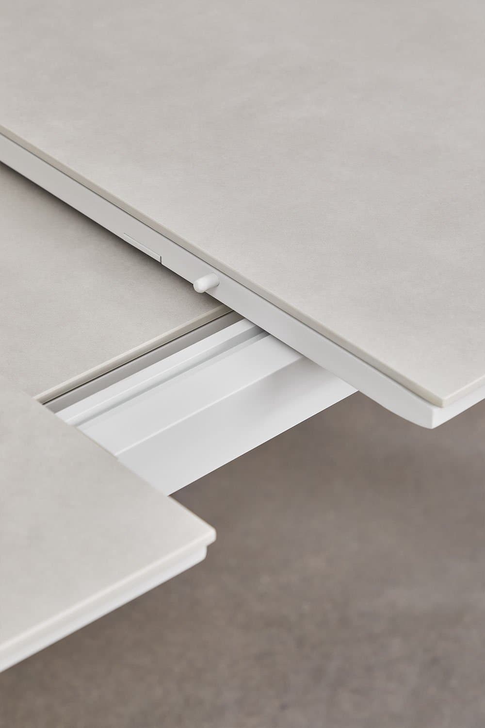 Rechthoekige tuintafel 220-280x100 cm uitschuifbaar in keramiek en aluminium Zinti, galerij beeld 7