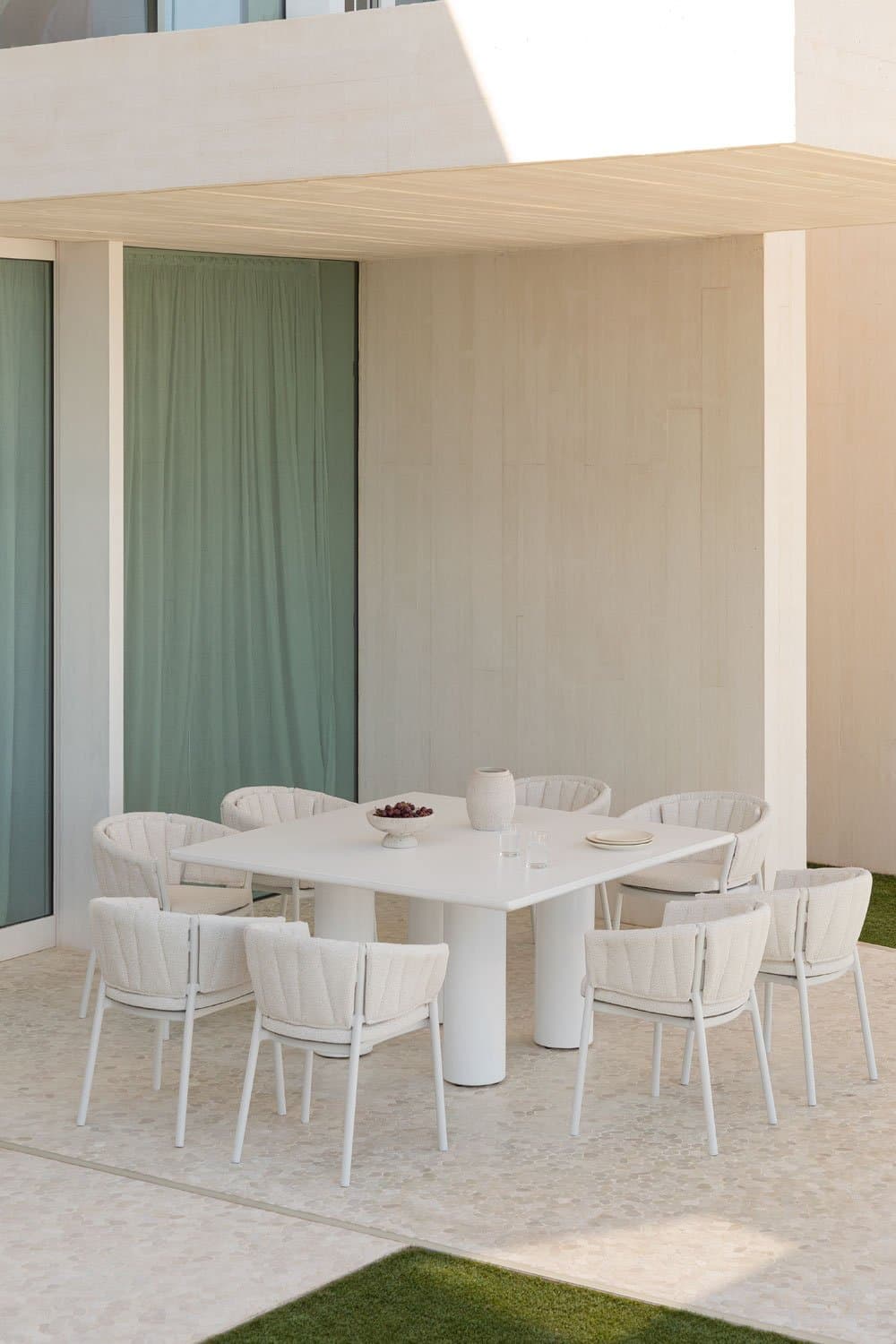 Vierkante tuintafel 150x150 cm in beton Lisboa, galerij beeld 1