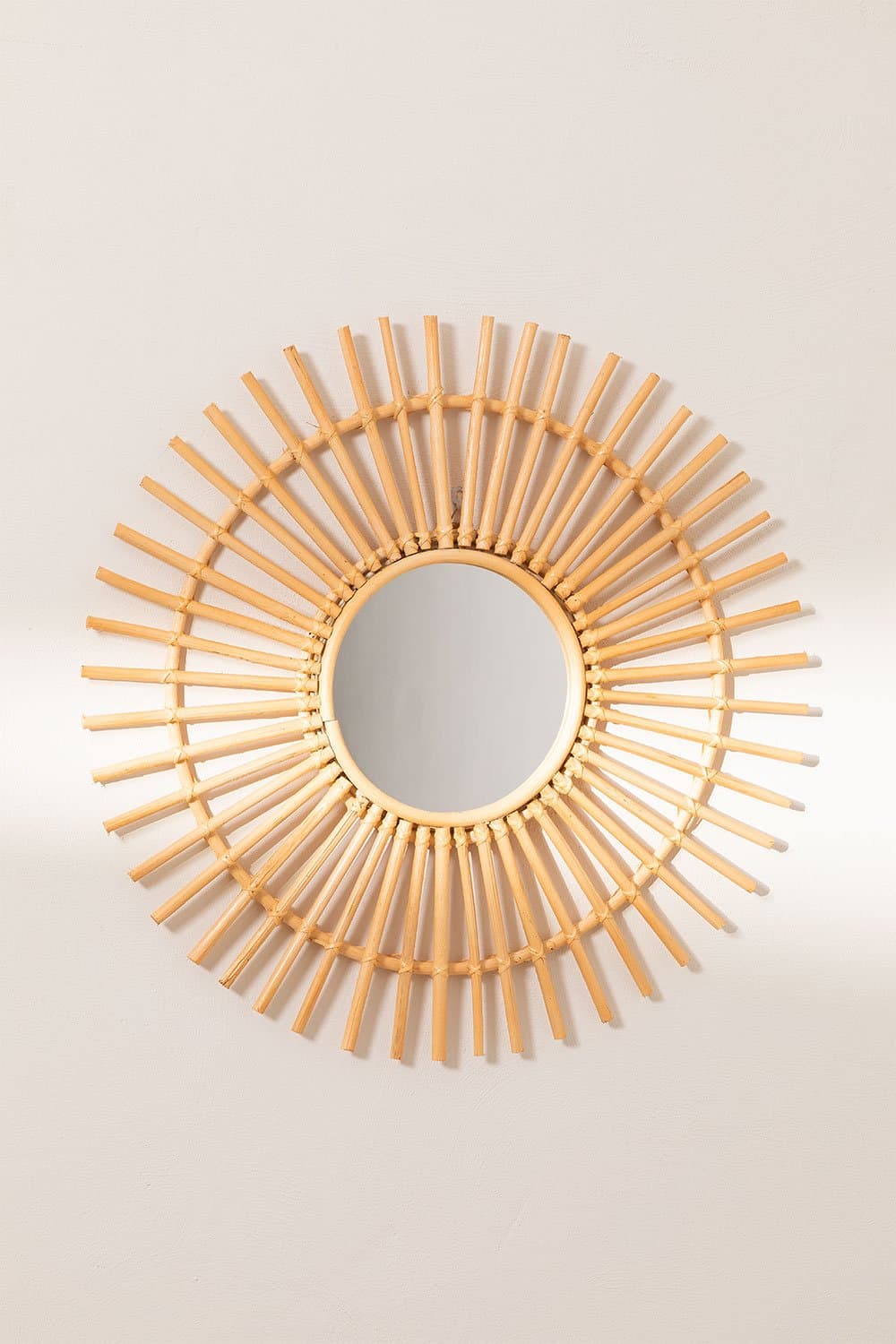 Ronde Rotan Wandspiegel (Ø60 cm) Beku, galerij beeld 2